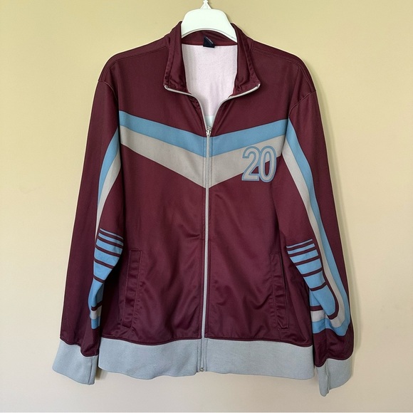 Vintage XL Gap Track Jacket Y2K Zip Up with Pockets Purple Blue Grey Fall Casual - Picture 1 of 11